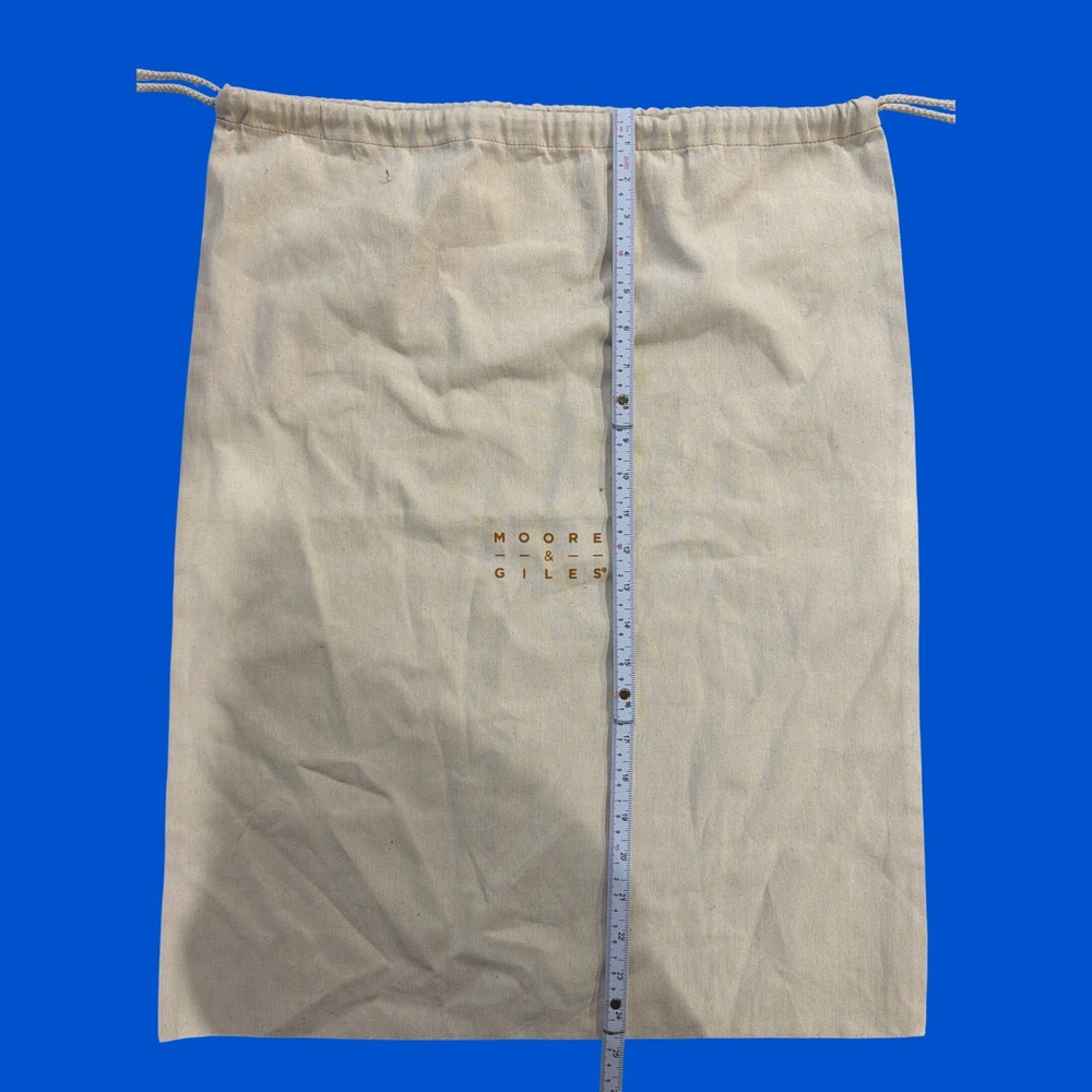 Moore & Giles Cream Cotton Canvas Drawstring Dust  Shoe Bag Larg 24x19.5 Storage